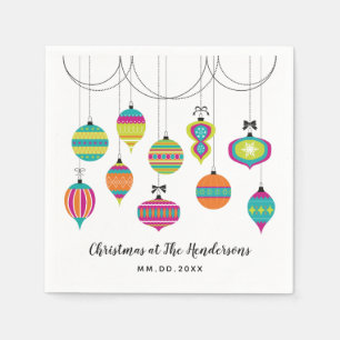 Modern Ornaments Christmas Holiday Napkin