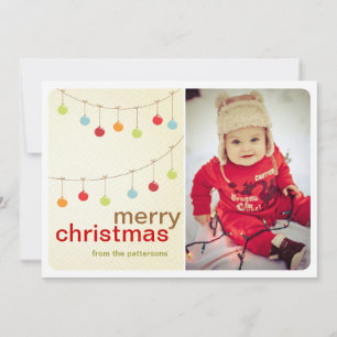 Modern Ornaments Merry Christmas Photo Card