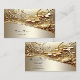 Modern Ornate Gold Floral Business Card