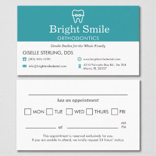 Modern Orthodontist Aqua Blue Appointment Reminder