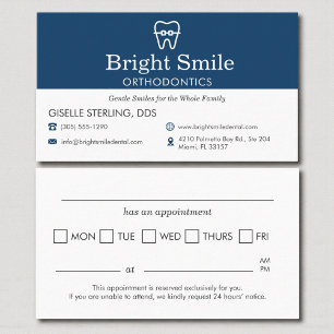 Modern Orthodontist Visit Appointment Reminder Card