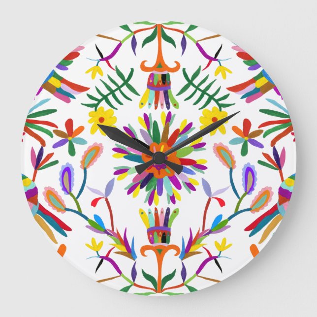 Modern Otomi Design II Large Clock (Front)