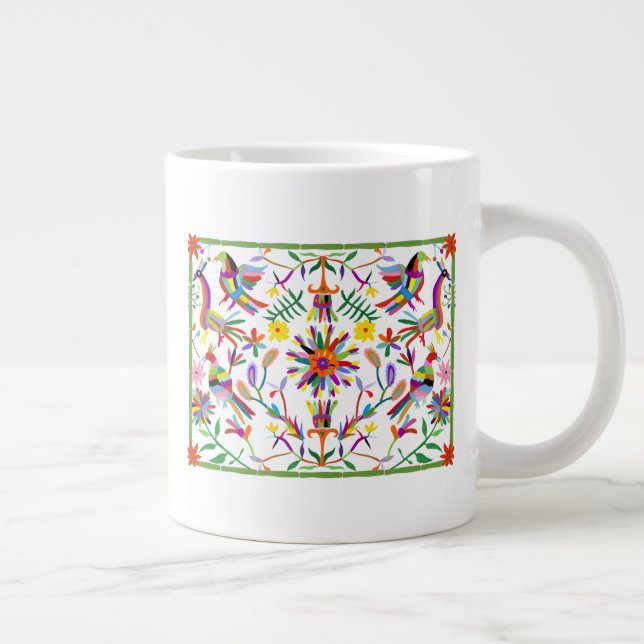 Modern Otomi Design II Large Coffee Mug (Right)
