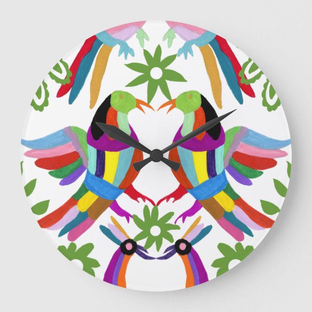 Modern Otomi Design III Large Clock (Front)