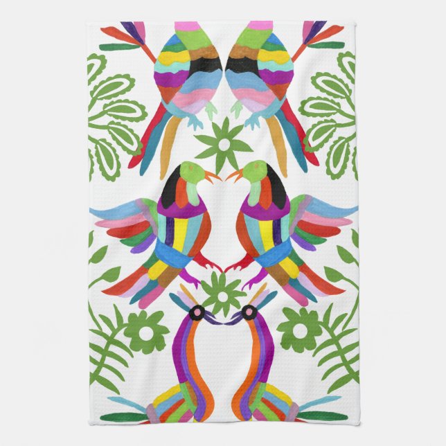 Modern Otomi Design III Tea Towel (Vertical)