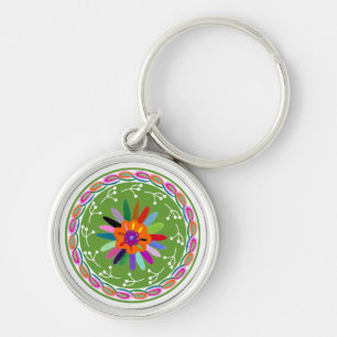 Modern Otomi Design Key Ring