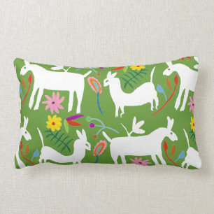 Modern Otomi Design   Llama Donkey Design Lumbar Cushion
