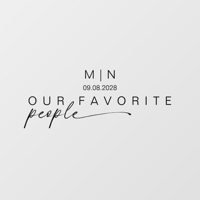 Modern Our Favourite People Wedding Mirror Decal (Sheet)