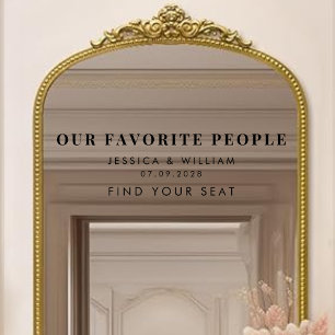 Modern Our Favourite People Wedding Mirror Decal