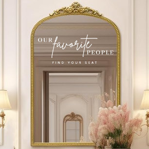 Modern Our Favourite People Wedding Mirror Decal