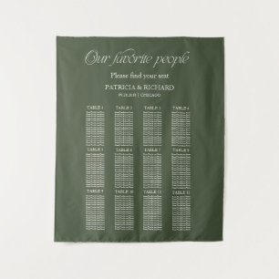 Modern "Our Favourite People" Wedding Seating Char Tapestry