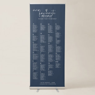 Modern Our Favourite People Wedding Seating Chart Retractable Banner
