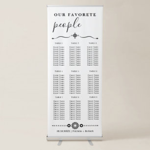 Modern Our Favourite People Wedding Seating Chart Retractable Banner