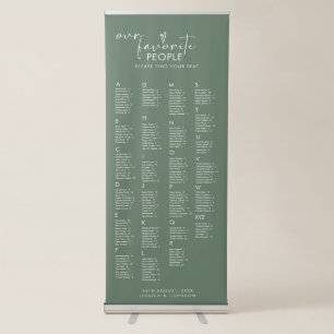 Modern Our Favourite People Wedding Seating Chart Retractable Banner