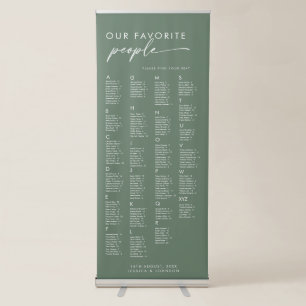 Modern Our Favourite People Wedding Seating Chart Retractable Banner