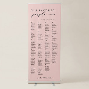 Modern Our Favourite People Wedding Seating Chart Retractable Banner