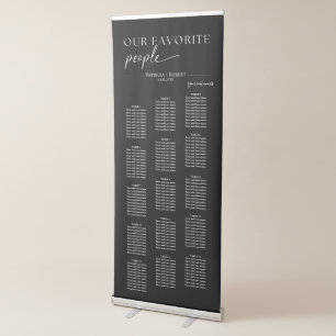 Modern Our Favourite People Wedding Seating Chart Retractable Banner