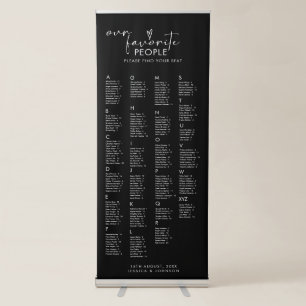 Modern Our Favourite People Wedding Seating Chart Retractable Banner