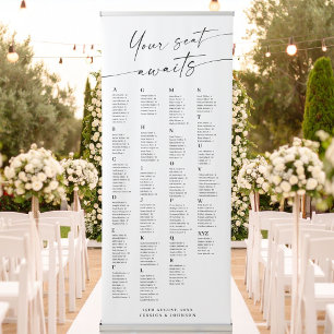 Modern Our Favourite People Wedding Seating Chart Retractable Banner
