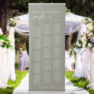Modern Our Favourite People Wedding Seating Chart Retractable Banner
