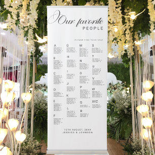 Modern Our Favourite People Wedding Seating Chart Retractable Banner