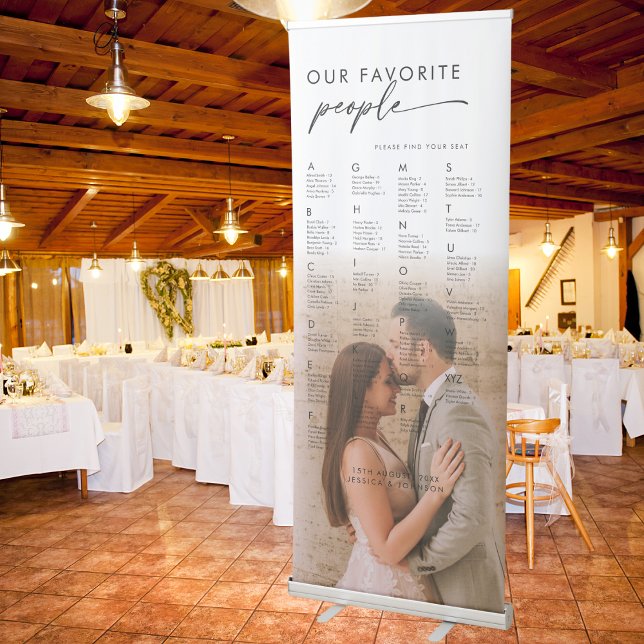 Modern Our Favourite People Wedding Seating Chart  Retractable Banner (Creator Uploaded)