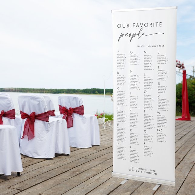 Modern Our Favourite People Wedding Seating Chart  Retractable Banner (Creator Uploaded)