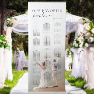 Modern Our Favourite People Wedding Seating Chart Retractable Banner