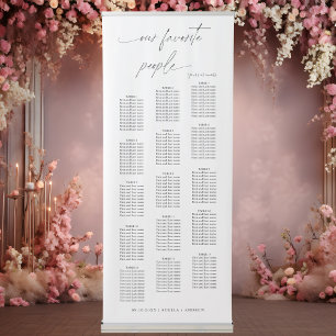 Modern Our Favourite People Wedding Seating Chart Retractable Banner
