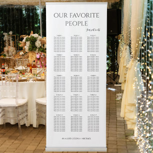 Modern Our Favourite People Wedding Seating Chart Retractable Banner