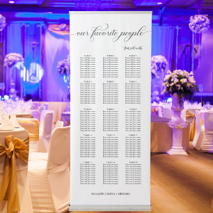 Modern Our Favourite People Wedding Seating Chart Retractable Banner