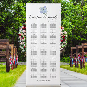 Modern Our Favourite People Wedding Seating Chart Retractable Banner