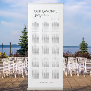 Modern Our Favourite People Wedding Seating Chart Retractable Banner