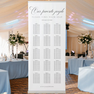 Modern Our Favourite People Wedding Seating Chart Retractable Banner