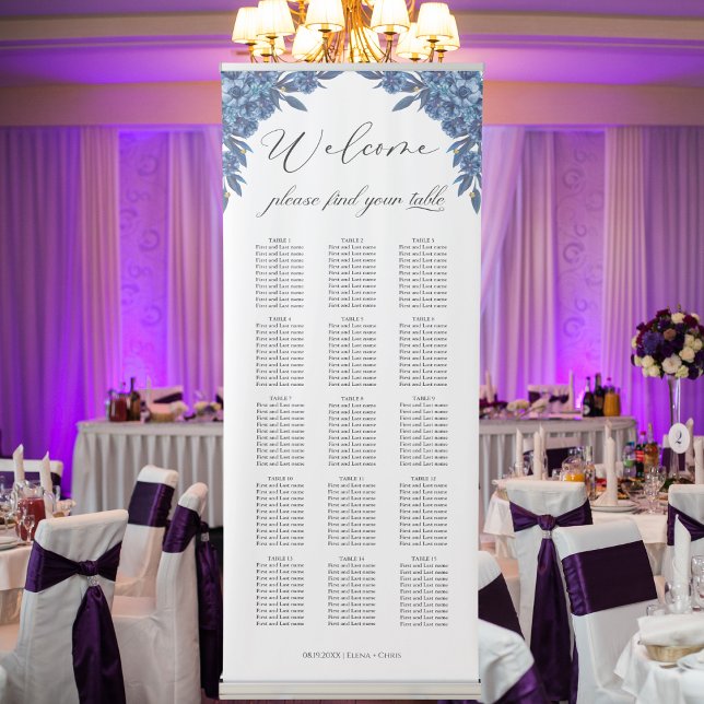 Modern Our Favourite People Wedding Seating Chart Retractable Banner (Creator Uploaded)
