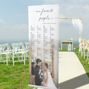 Modern Our Favourite People Wedding Seating Chart Retractable Banner
