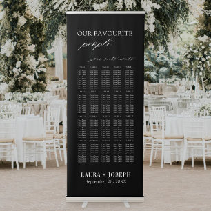Modern Our Favourite People Wedding Seating Chart Retractable Banner