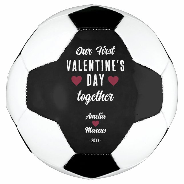 Modern Our First Valentine's Day Together   Football (Front)