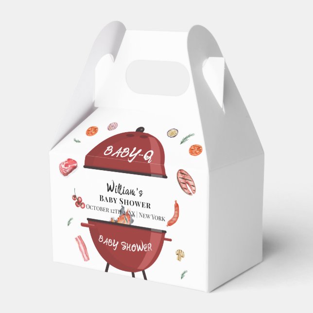 Modern Outdoor Backyard BBQ Baby Shower  Favour Box (Front Side)