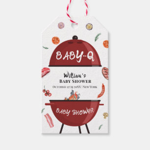 Modern Outdoor Backyard BBQ Baby Shower Gift Tags