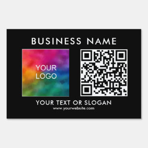 Modern Outdoor Custom Business Logo QR Code Yard Garden Sign