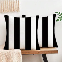 Modern Outdoor Decor Black & White Classic Striped