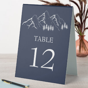 Modern Outdoor Mountain Pine Tree Table Number