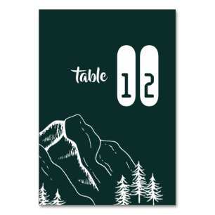 Modern Outdoor Mountain Pine Tree Table Number