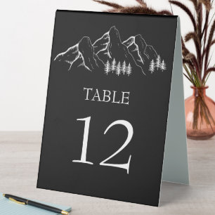 Modern Outdoor Mountain Pine Tree Table Number