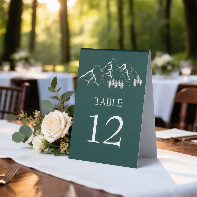 Modern Outdoor Mountain Pine Tree Table Number (Creator Uploaded)