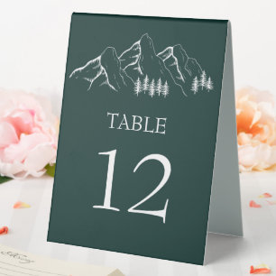 Modern Outdoor Mountain Pine Tree Table Number