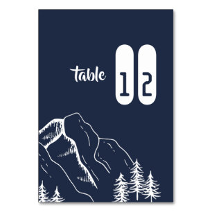 Modern Outdoor Mountain Pine Tree Table Number