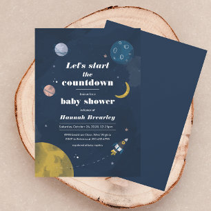 Modern Outer Space Baby Shower Invitation