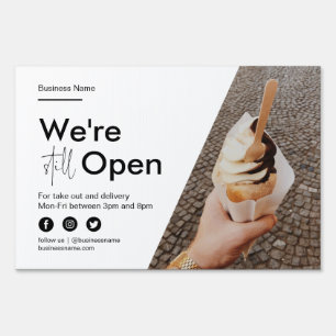 Modern Outside Take Out Delivery Business Open Garden Sign